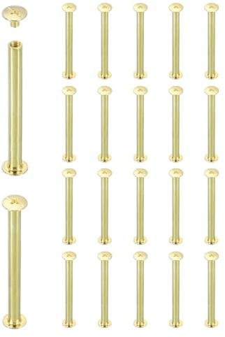 QUARKZMAN 20 Juegos De Remaches Chicago M5x60mm Tornillos De Metal | Con Cabeza Phillips Postes Clavijas Conectadores, Para Manualidades De Cinturones De Cuero Bolsos Encuadernación