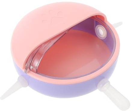 JECOMPRIS Nourriture à Chiots et de Chatons Distributeur PP Rose avec Tétines Simulées, Facile Transporter Odeur, pour Petits Animaux -nés