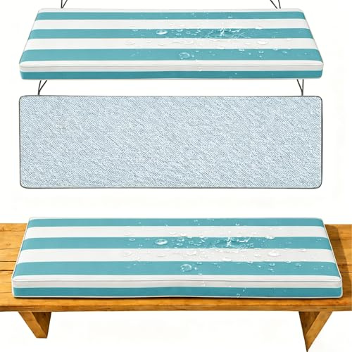 Cojín de Banco para Interior y Exterior, Impermeable Antideslizante, Material Resistente