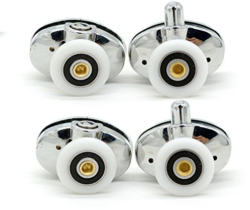 Lot de 4 roulements de porte de douche ovales - 23 mm