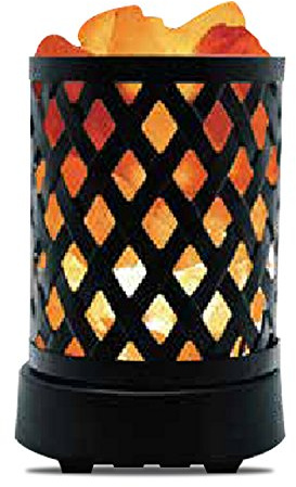 Himalayan Glow Lattice Style USB Multi Color Night Light with Pink Salt Chunks,Salt Lamp Bulb,(ETL Certified) Dimmer Switch,Calming & Relaxing Salt Lamp, Multicolor (903AC)