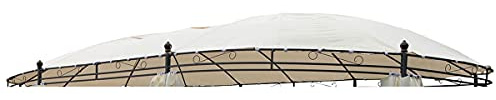Linder Dachstoff für Pavillon oval 5,3x3,5m beige Polyester Ersatzdach wasserdicht Dach