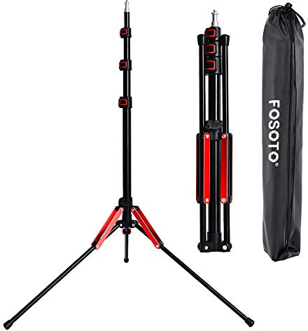 FOSOTO Photography 75 Light Stand Super Lightweight Aluminum Alloy Tripod Light Stand Reverse Legs for Ring Lights Relfectors Softboxes Umbrellas Backgrounds Video Studio with Carry Bag
