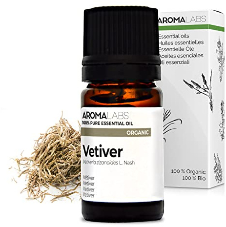 Vetiver BIO (Vetiveria zizanioides) - 5 mL - Olio Essenziale Chemiotipizzato e Certificato AB/Cosmos - Aroma Labs - Made in France