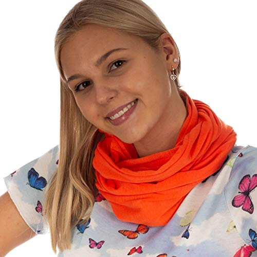 DOLCE ABBRACCIO by RiemTEX Loop Schal Damen Schlauchschal mit Geheimfach Kuscheliger Loopschal aus Jersey Halstuch in Uni Farben