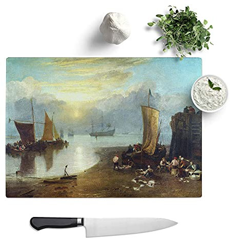 Sun Rising Through Vapour by Joseph Mallord William Turner - Textured Chopping Board - Worktop Saver - Cutting Board - Heat Resistant, Shatterproof and Hygenic - 39 x 28.5 cm