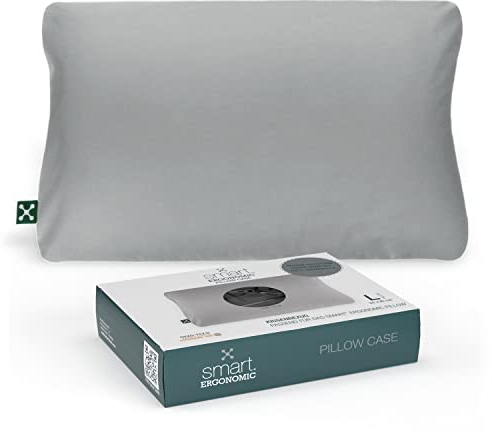 smartsleep smart® Ergonomic Pillow CASE - Passgenauer Kissenbezug für das smart Ergonomic Pillow I 100% Baumwolle I weich und kuschelig für einen Guten Schlaf I Farbe Grau I Oeko-TEX 100