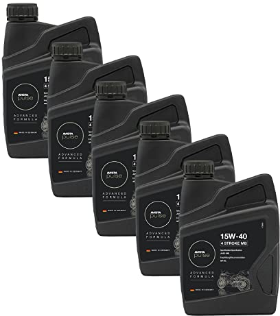 5x AVISTA Pulse 4 Stroke 4-Takt Motorenöl JASO MB SAE 15W-40 für Roller, erfüllt API SL 1L