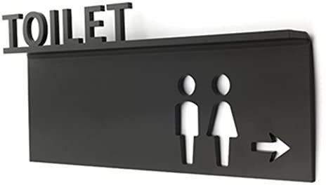 WC-Schilder, WC-Schild, WC-Schilder, WC-Schilder, WC-Schild, Männer und Frauen, WC-Identifikationsschilder mit Pfeil, 3D-erhöhte Symbole, Badezimmer-Türschilder für Büros, Unternehmen und Restaurant