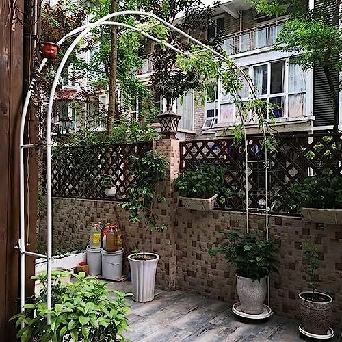 MISKYN Rosenbogen Aus Metall Stabil Breite 300Cm 180Cm 140Cm 350Cm Gartenbogen Für Hochzeit Rankbogen Rankgitter Pergola Torbogen,Weiß,W1.2M*H2.2M