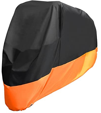 FUNOMOCYA wasserdichte Motorradabdeckung Mit Uv-Schutz Universal Outdoor Schutzhülle Für Motorrad ATV Und Roller Größe L 87X37X49 Zoll Wetterfeste Abdeckplane Mit Aufbewahrungstasche