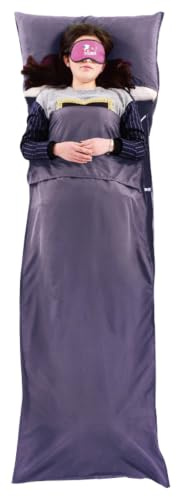 TRIWONDER Baumwolle Hüttenschlafsack, Schlafsack Inlett, Leicht & kompakt, Schlafsack Inlay, Sommerschlafsack, Reiseschlafsack für Reisen