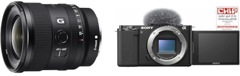 Sony SEL-20F18G Vollformat E-Mount Objektiv (FE 20mm F1.8, Ultraweitwinkel, leicht), schwarz & Alpha ZV-E10 | APS-C spiegellose Wechselobjektiv-Vlog-Kamera