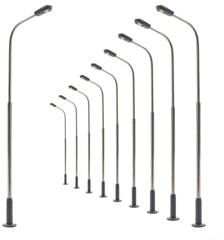 BlissfulAbode Lampadaire de train miniature - Lumière blanche chaude - Créez un superbe paysage de rue avec 10 lampadaires LED blanc chaud, 7IX78634N390794CMGM60V7CV0