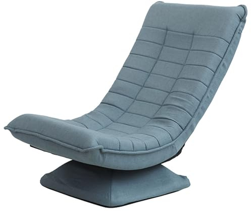 JTBDWOSK Bodenstuhl verstellbare Rückenlehne 360° mit 4-Fach Verstellbarer Rückenlehne Drehbar Klappbar 150kg Belastbarkeit Gepolstert Wohnzimmer Gaming Relax Boden Sessel,Grau