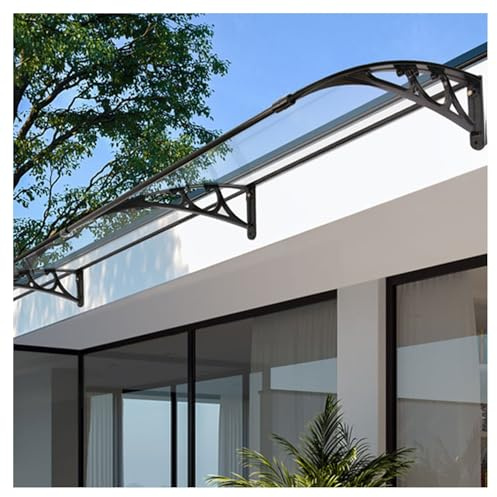 JUCCJUXIN Auvent de Porte d'entrée，Marquise Porte Exterieur de Toit Auvent en Arc,Auvent en Tôle Trapézoïdale,Auvent de Fenêtre de Patio,Marquise en Polycarbonate Moderne (Size : 80x280cm/32x110in)