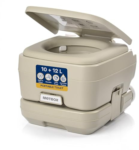 meteor WC Portatile - Toilette Pieghevole 10 o 20 L - Toilet Campeggio Travel Camper Barca Auto Viaggio