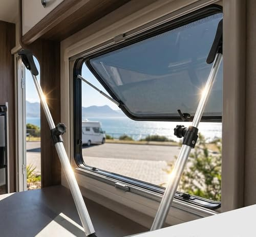 Zohisin 2 Stück RV Fensterstützstab 310‑435mm Teleskopisch Aluminiumlegierung für Wohnmobil Camper Trailer Wohnmobil-Fensterstützstange Wohnmobil-Fensterheberstrebe