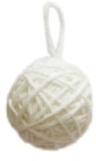 Blausky 20 Stück Garnkugeln,Mini-Garnknäuel,Weihnachtsanhänger,Anhänger für Christbaum,Garnkugeln mit Schlüsselband,Mini Charms,Miniatur Weihnachtsbaum Anhänger,zum Hängen,5 cm,Weiß