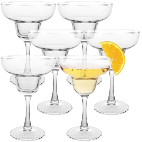 ZOFUN Juego de 6 vasos Margarita de 275 ml, copas de cóctel, vasos de margarita para fiestas, hogar, bar, restaurante, pub, tallo, cristalería