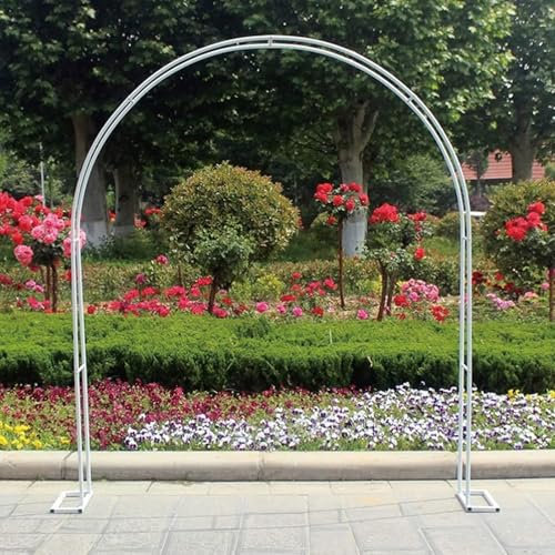 Torbogen Aus Metall Stabil, Gartenbogen Rankgitter Drinnen Und Draußen,Rosen Halbbogen Garten Torbogen Metall Stabil Rosenbögen, Torbogen Pergola Rankhilfe Rankgitter Hochzeit Dekorationen(White,1.8x2