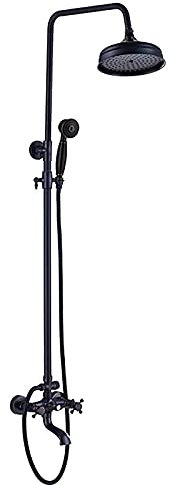 GLJTUO Ensemble De Douche Système De Douche Ensemble De Robinet De Douche en Bronze Antique avec Bec De Baignoire Pivotant Ensemble De Douche Combiné avec Pulvérisateur À Main Et,