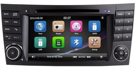 Pexorina Lettore multimediale for auto Lettore DVD automatico Classe E W211 E300 CLK W209 CLS W219 Autoradio GPS Stereo 2 Din Lettore video per auto
