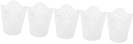NUOBESTY 5pcs Creative Hollow Pen Holder Storage Basket Desktop Organizer Material for Study School Office