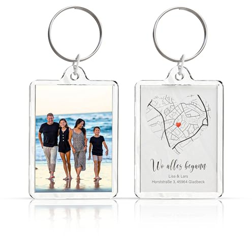 Schlüsselanhänger personalisiert mit Poster & Foto | Personalisierte Geschenke | Weihnachtsgeschenke | Geburtstatgsgeschenke | Geschenk Freundin oder Geschenk für Freund
