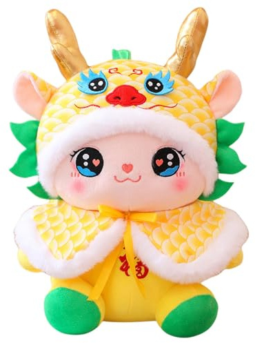 Animal Dragon en Peluche du Zodiaque Chinois – Mascotte De L'année du Dragon – Mascotte Dragon Douce – Décoration De Dragon Durable Parfaite pour Le Cadeau du Nouvel an, Cadeau D'anniver