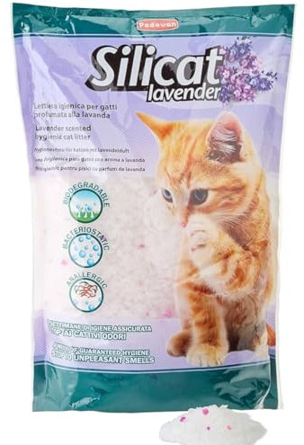 Katzenstreu mit Kieselsteinen, Duft Lavendel, biologisch abbaubar, 5 l