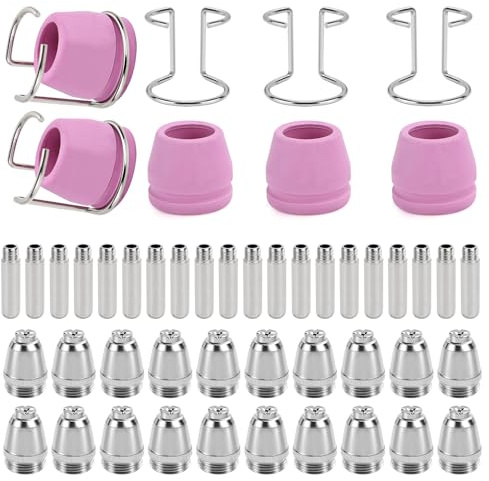 Plasmaschneider Zubehör Parkside, Plasma Düse SG-55 AG-60 WSD-60, Schneidbrenner, Plasmaschneider Düse Elektrode Set, 50-Teiliges Set