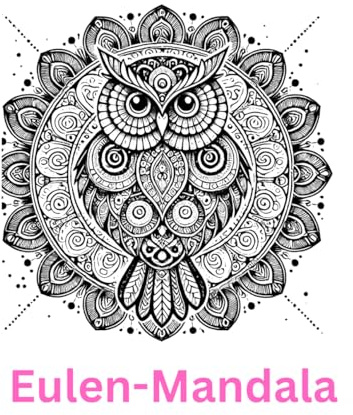Eulen-Mandala Ausmalbuch: Perfekt für Eulenliebhaber mit 24 Mandalas für Stressabbau , Entspannung und Kreativität