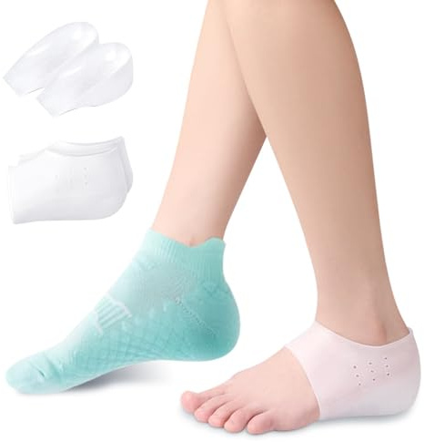 ZXTGBQ 1 Paires Talonnette Silicone,Talonnettes en Gel 2,5 CM, Talon Silicone Respirant, Manches de Talon en Silicone