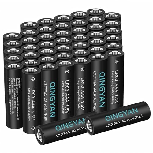 Lot de 48 Piles AAA alcalines Haute Perforemance,1,5 V, durée de Conservation de 10 Ans,Pile AAA jetables performant pour Jouet, Réveil, Lampe de Torche, Clavier Souris et appareils électronique