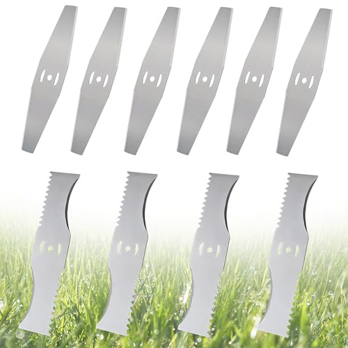 eupdd 10 Pezzi Lama in Metallo: Lame Decespugliatore di Ricambio, Lame per Decespugliatore in Acciaio, Lama Tagliaerba per Giardino, Accessori per Tosaerba Elettrico e Utensili da Esterno