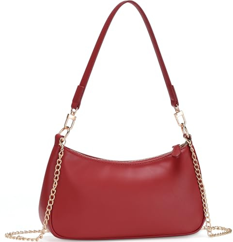 WantGor Clutch Tote Handtaschen, Umhängetasche für Frauen Crossbody Taschen Mini Hobo Bag Retro Vegan Leder Trendy Handtasche