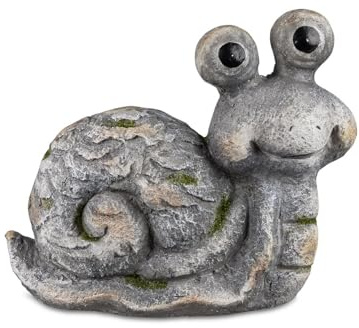Gartenfigur Schnecke aus Polystone in Steinfarben, 33 cm, wetterfest