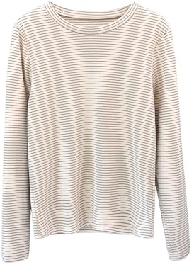 POWER FLOWER Women's Fleece-Lined Thermal Top, Long Sleeve Base Layer Shirt | Soft stretch fabric with warm fleece lining for use as thermal underwear, a winter undershirt, or a cold-weather base layer
