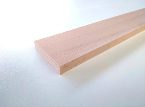 Schlagleisten.10 Stück Bastellholz. Buche Holzleisten, 40mm breit, 10mm stark, Massivholz Kanthölzer, Naturfarben (30cm lang)