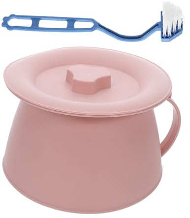 VALICLUD Bacile con Coperchio e Spazzola di Pulizia, 1.5l, Realizzato in Pp, Leggero, per Ragazzo Ragazza e Donne in Gravidanza, Gabinetto Portatile per Uso Notturno