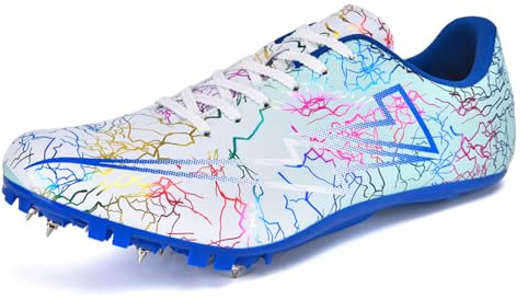 ZHENSI Chaussures D'athlétisme À Pointes pour Enfants Hommes Et Femmes Chaussures De Course Légères pour Sprint,Bleu,39 EU
