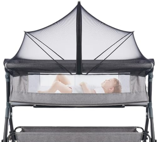 YNPQTDS - Mosquitera para cunas Infantiles con Cremallera, 55 x 100 x 55 cm, aireada Plegable y portátil, ABS Red Protectora para Cuna, Cochecito, Parque, Cododo