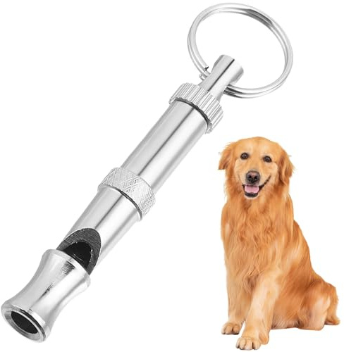 Toyvian Verstellbare Hundepfeife aus Nickelfreiem Messing Tragbarer Ultraschalltrainer mit Hörbarem Signal Silberfarbene Trainingshilfe für Kleine und Große Hunde Inklusive Schlüsselring