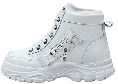 Generisch Chaussures en coton pour femme - Bottes d'hiver en velours - Polyvalentes et chaudes - Chaussures d'hiver en coton, Blanc., 39 EU
