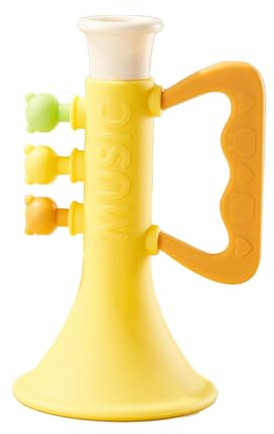 Luwecf Trompeta de Juguete para niños, Sonido Claro, Agarre cómodo, Recuerdo de Fiesta, Viajes, Vacaciones, Juguete Musical al Libre, Trompeta de, Amarillo