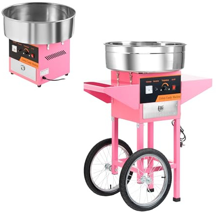 Professionelle Zuckerwattemaschine 980W – Elektrische Zuckerwatte Maschine aus Edelstahl mit Temperaturregelung & Aufbewahrungsschublade | Zuckerwattemaschine für Events, Partys & Gastronomie