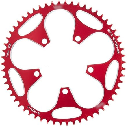 GZXXB Fahrradkettenblatt 26T MTB Fahrrad 110BCD Schmal Breite Zahn Kette 36T-58T Kettenrad, Kurbel, Krone Ring, und Set Teile Und Zubehör 110 BCD(58T Red and Screw)
