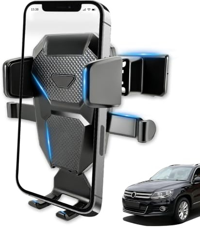 Mobiltelefonhållare för VW Tiguan 2010–2019 – mobiltelefonhållare för VW Tiguan, biltelefonhållare för Volkswagen Golf Sportsvan (16–21), biltelefonhållare, smartphone-hållare med 360° användning