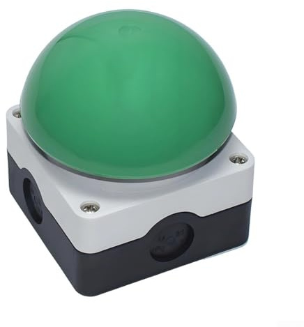 Minhe Druckknopfschalter mit Pilzkopf-Sicherheits-Stopp-Funktion, selbsteinstellend, IP65 wasserdicht, 440 V, für industrielle Bedienfelder und Maschinen (grün)